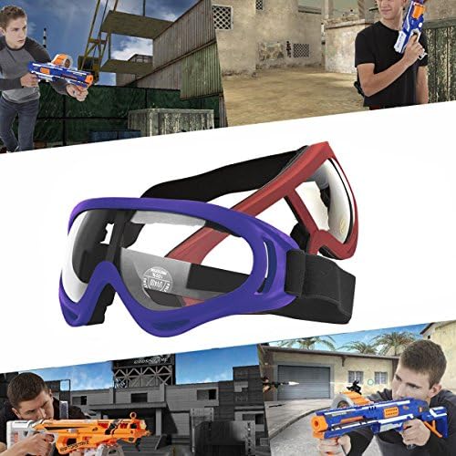 FSTOP Labs Gun Blaster Mask Face Mask, Тактички заштитни очила за очила и маска за цевки за лице за елитни серии на Nerf N-Strike, со 4 пакувања маска за лице и 2 пакувања заштитени очила
