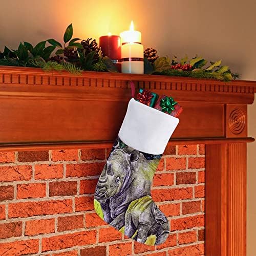 Акварел Рино црвени Божиќни празници за одмор домашни украси за Божиќно дрво Камино виси чорапи