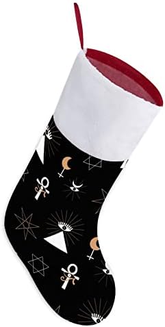 Езотеричен симбол шема Божиќно порибување Божиќно дрво камин виси чорапи со кратка кадифен манжетна декорација за забава за домашен