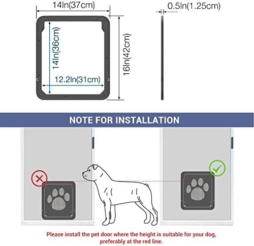 Врата од кучиња Пелесо за врата од екранот, врата од миленичиња за заклучување на миленичиња за миленичиња за миленичиња за мали до големи