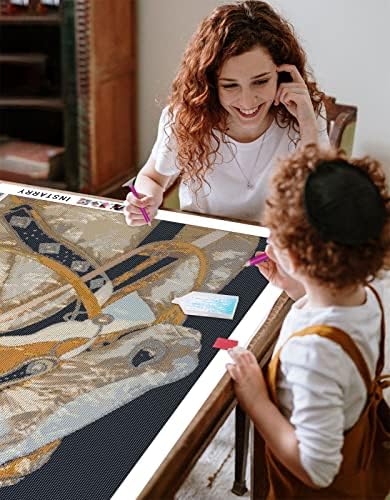 Интар 5д DIY Дијамантски комплети за сликање за возрасни со голема големина бел коњ мозаик rhinestones Семеен wallиден декор 43.3x23,6 инчи