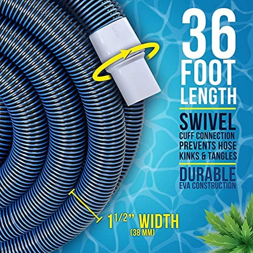 Набавка на базени во САД 1-1/2 x 36 метри професионална тешка спирална рана базен вакуум црево со вртливата манжетна