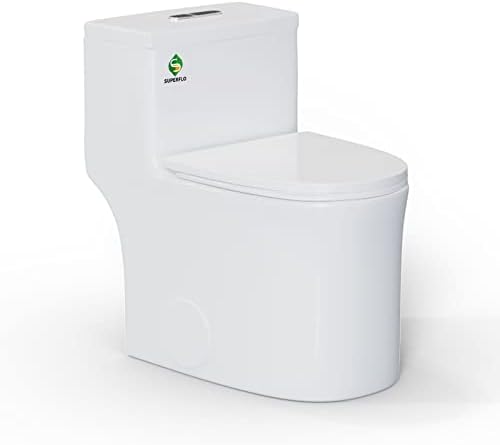 Суперфло Едно парче тоалетно издолжена удобна висина тоалети, стандардни 12 груби и 0,8/1,28 GPF двојно испирање, сифонски црвенини
