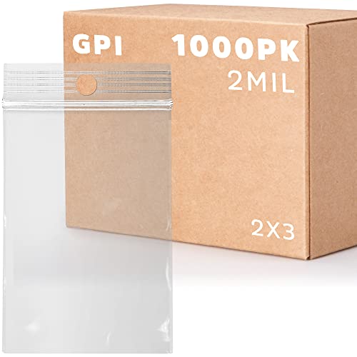 GPI - 2 x 3 - Масовно куќиште од 1000, 2 милји дебели, чиста пластика што може да се повлече од поштенски кеси, висина за приказ, трајни