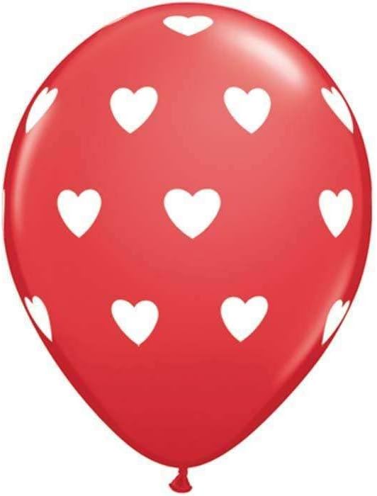 Qualatex 18079 11 околу големите срца црвени латекс балони 06CT