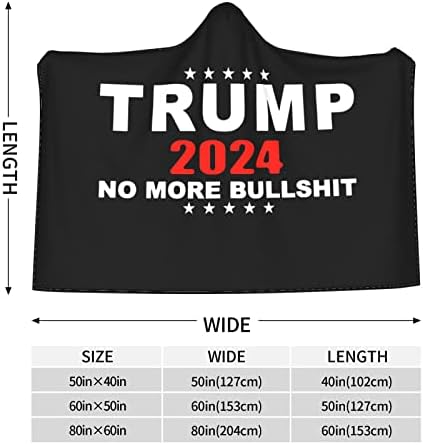 Нема повеќе срање Трамп 2024 година со качулка со удобно и топло шал за деца и возрасни, женски подарок