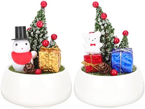 Божиќна Елка Масичка Мини Украси За Новогодишна Елка Со Кутија За Подароци Снешко Божиќна Декорација На Маса За Празнична Забава
