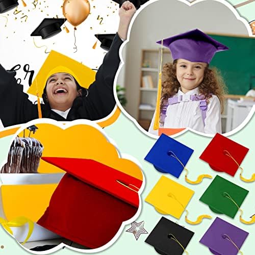 Бокон 30 парчиња Капа За Дипломирање Рефус Дете Возрасно Прилагодливо Капаче За Дипломирање За Деца Градинка Матура