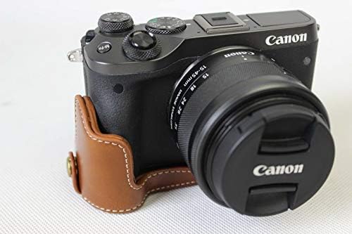 Стп Кожа Половина Камера Случај Торба Покритие Дното Отворање Верзија За Канон ЕОС М6 Марк II Камера / M6II