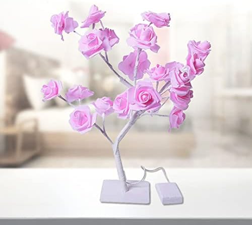 Купувајте LC розово дрво за ламба Дома декор розова мулти -глава розово дрво LED светло светло затворено маса на маса за маса, ноќни светла украси