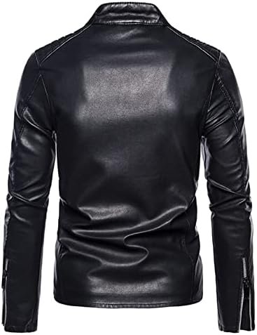 Hobekrk Машки јакни Пу кожни палта јакна обична облека Менс надворешна облека за улична облека за кардиган кожен моторцикл