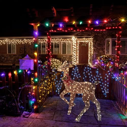 Едгни Божиќни светлина елен на отворено Божиќни ирвари ги водеа Божиќните светли и јердари за декорација на отворено Седум градинарски