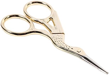 Ножици на PLPLAAOO, гроздобер ножици од не'рѓосувачки челик, алатки за шиење на везови, ножици во облик на кран, вкрстени бод ножици за вез,