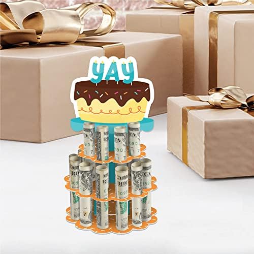 Голема Точка На Среќа Шарени Среќен Роденден-САМ Роденден Партија Пари Носителот Подарок-Готовина Торта