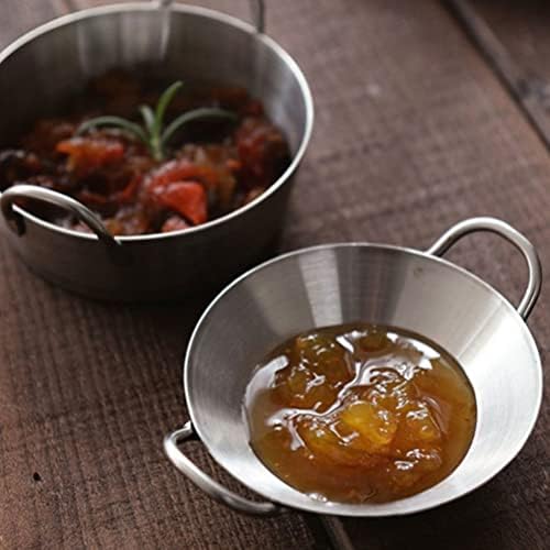 Чадови со сос од не'рѓосувачки челик: 4 парчиња сос од соја чинија за садови за садови за оцет сад за зачинување на јадења мини