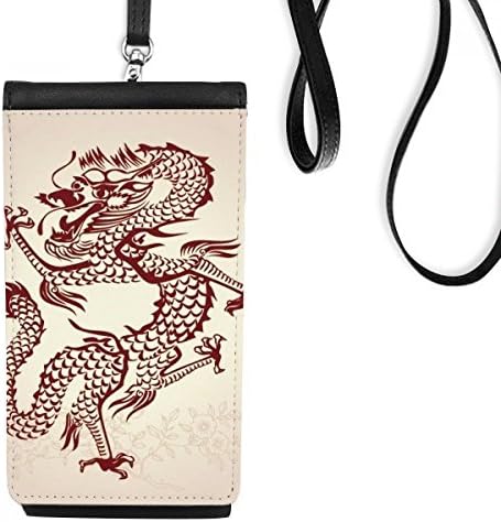 Кинески змеј животински портрет телефонски паричник чанта што виси мобилна торбичка црн џеб