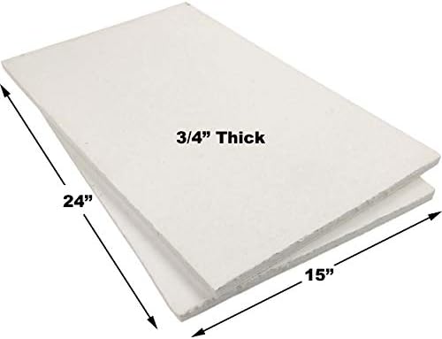 Изолација на плочата за керамички влакна од Лин, 2300F, со 2300F, 15 x 24 x 3/4 , пакет од 2, за котел, шпорет, фураж, печка, табла