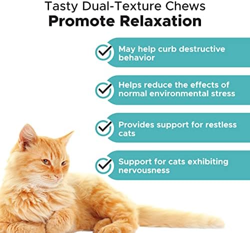Петонес Смирувачки Џвакања За Мачки-Помага Да Се Намали Стресот И Ослободувањето Од Вознемиреност Кај Мачките-Поддршка во Однесувањето