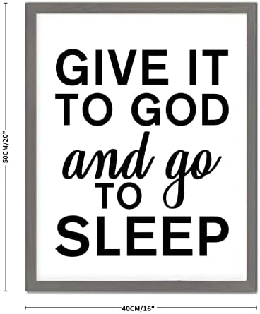 Шик стил дрвен wallиден знак со инспиративни цитати му го дава на Бога и одете на спиење висат сива рамка дрвена плакета за бања кафе -бар фарма