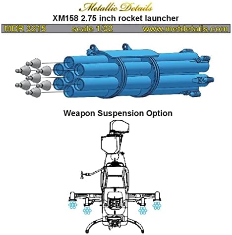 Метални детали MDR3215-1/32 XM158 2,75 инчен ракета фрлач за авиони