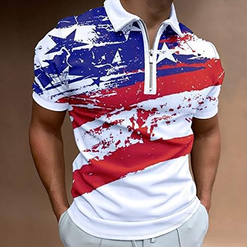 Руируилико Менс летни поло маици обични кратки ракави маички со патент вратот опуштено вклопување голф поло -тунични кошули