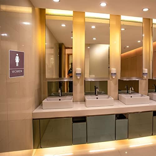 4 компјутери за машки и женски знаци за тоалети АДА во согласност со бразил во бања, знаци на врата од бања, мажи и жени модерни знаци на акрилична бања со двострана л