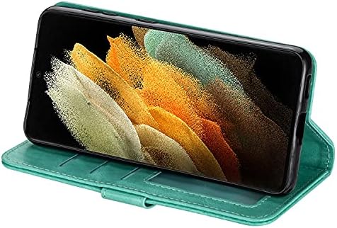 Телефонските капаци компатибилни со Samsung Galaxy S22 Ultra Pallet-стил заштитен ракав, PU кожа заштитен ракав заграда Функционална заштитна