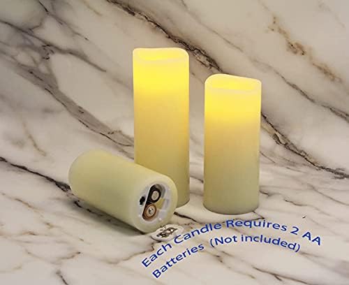 CfDecor Flamless Candles со далечински и тајмер, батерија управувана реален восок, свеќички за треперење на слонова коска од