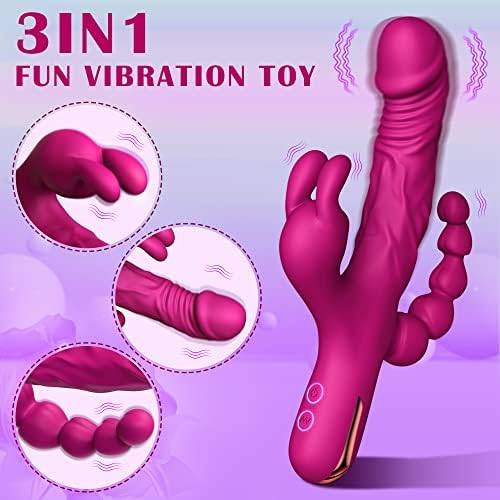 3 во 1 G-SPOT Anal Anal Dildo Vibrator Adults Sex играчки со 10 вибрирачки режими за жени, водоотпорни и полнење, реални вибратори за задоволство на жената