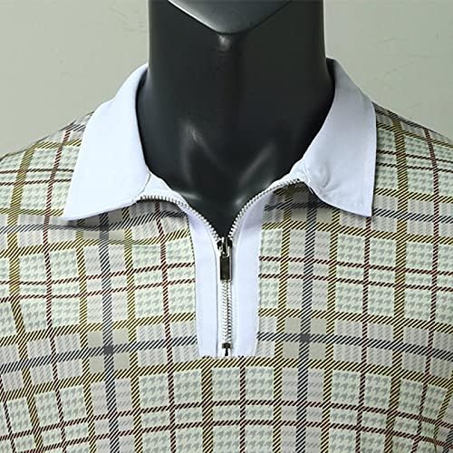 Mens Casual Slim Fit Polo Mirts Basic дизајниран на разни стилови Спортски голф лапел, деловни врвови за работа, носат маица со