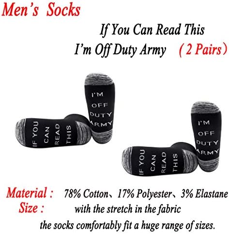 Jxgzso 2 пара армиски подарок армиски чорапи надвор од чорапите на американската армија, ако можете да го прочитате ова, јас сум
