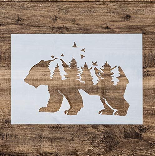 DIY Декоративна шумска мечка Шаблон за сликање на занаети за мебел за wallsидови