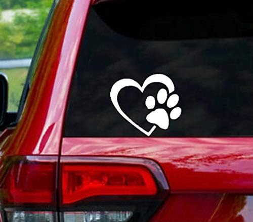 Куче шепа кутре visубов срце декларација viynl | ДЕЦАЛ | Налепница | Лаптоп | автомобил | SUVs бело 6x5 инч