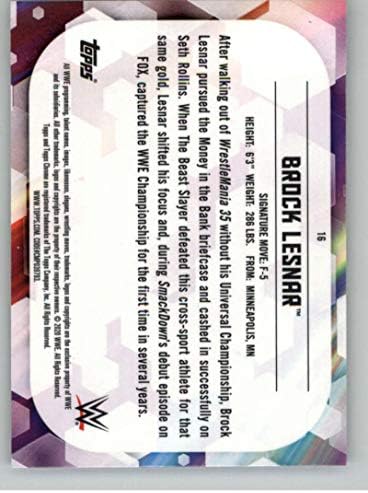 2020 Topps Chrome WWE #16 Brock Lesnar Raw Rurling Carding Card