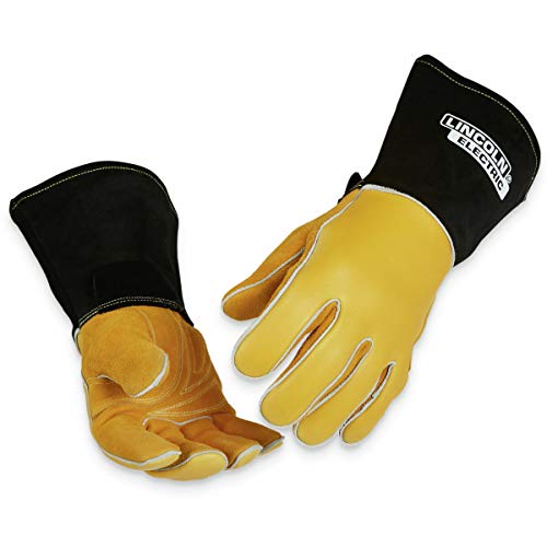 Линколн Електрична Премиум 8 серија стапчиња/Миг заварувачки ракавици - кожа од кожа од злато елк - Средна - K4788 -M