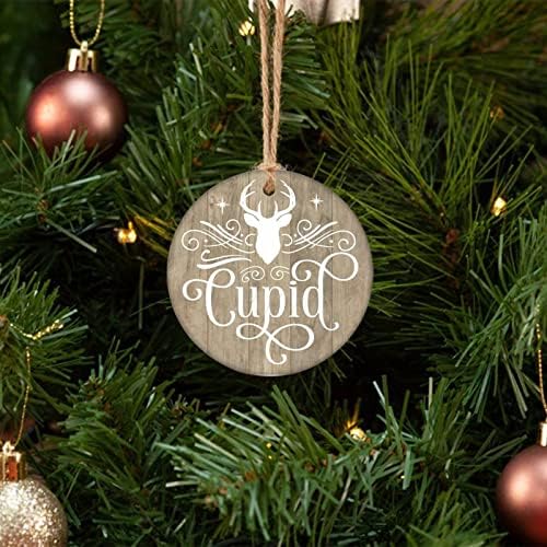Тркалезен керамички украс за новогодишна елка, Божиќ со мојот декор за празници за Божиќ, Среќен Божиќ 2021 година, Санта ирваси