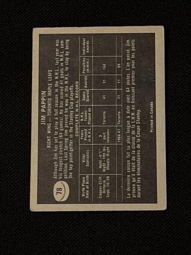 Џим Папин 1967-68 Топс Потпиша Автограм Картичка 78 Торонто Јавор Листови-Хокеј Плочи Автограм Картички