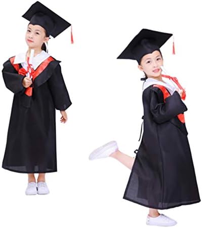 Абоофан фустан за дипломирање наметка Детска дипломирање јаже и скрол за капаче за зачувување на фото за дипломирање Cosplay 105-130cm