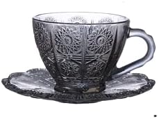 Луксузна и ретро кафе стакло чаша постави нордиски гроздобер олеснување цветна шема кафе чаши луксузна вода кафе чај млеко чаши