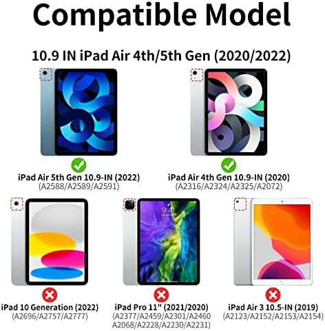 DTH-PANDA NEW IPAD AIR 5-та генерација кутија 2022/iPad Air 4-та генерација кутија 2020, за iPad Air 10.9 инчи случај, PU кожа