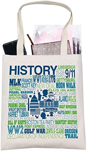 Левло Америка историја платно тота торба подарок за наставничка по историја ученик американска историја рамената торба за lубовник на историјата