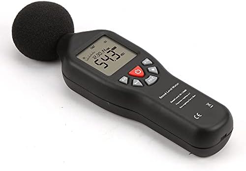 Wdbby Sound Meter 30DB-130DB Компактен со голема точност Мерење на мерачот на професионален ниво на звук со дисплеј со позадинско