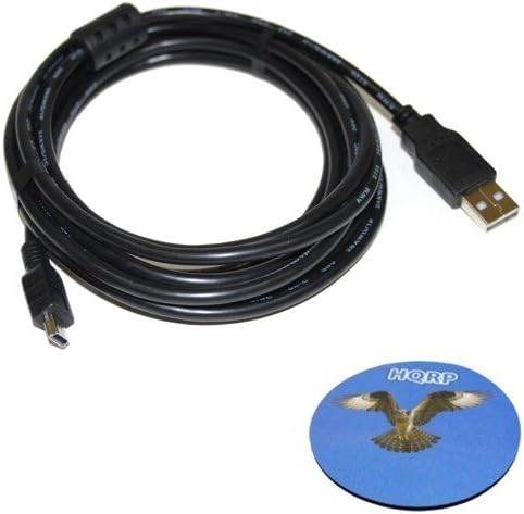 HQRP Extra Long 10FT USB до Mini USB кабел компатибилен со Sony Handycam DCR-TRV265 DCR-TRV27 DCR-TRV280 DCR-TRV30 CAMCORDER PLUS HQRP