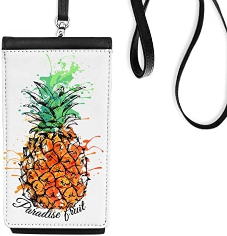 Портокалова ананас тропски овошје телефонски паричник чанта што виси мобилна торбичка црн џеб