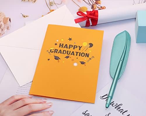 Пента Ангел Среќна картичка за дипломирање за него/нејзината 3Д честитка за честитки Поп -картички Прослава за честитки за честитки