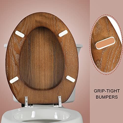 Издолжено тоалетно седиште Природно дрвено тоалетно седиште со шарки за легура на цинк, лесен за инсталирање, исто така, лесен за чистење,