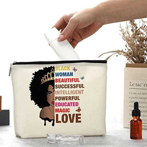 Црна Жена Шминка Торба Афро Црна Девојка Афроамериканска Козметичка Торба Инспиративни Подароци За Жени Мајка Сестра Ќерка Најдобри Пријатели