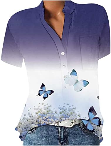 Цветни Врвови За Жени 2023 Лето Елегантно Копче Надолу Мода Цветни Печатени Секојдневни Кошули Со Кратки Ракави Блуза На Плажа