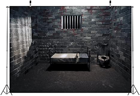 Loccor 15x10ft ткаенина затворска позадина Ноќта на вештерките затворска ќелија Позадина бела партија