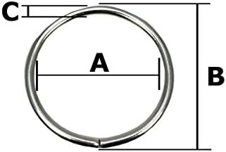 Семејна алатка 56581 Тркалезен прстен, внатрешен дијаметар 1,6 инчи, сребро, пакет од 5